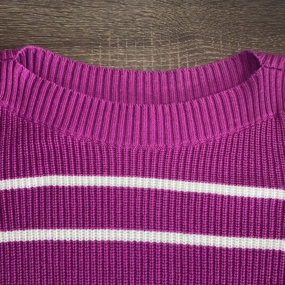 Womens Talbot SHAKER STITCH SWEATER - VARIEGATED STRIPESmall Petite - Picture 6 of 10